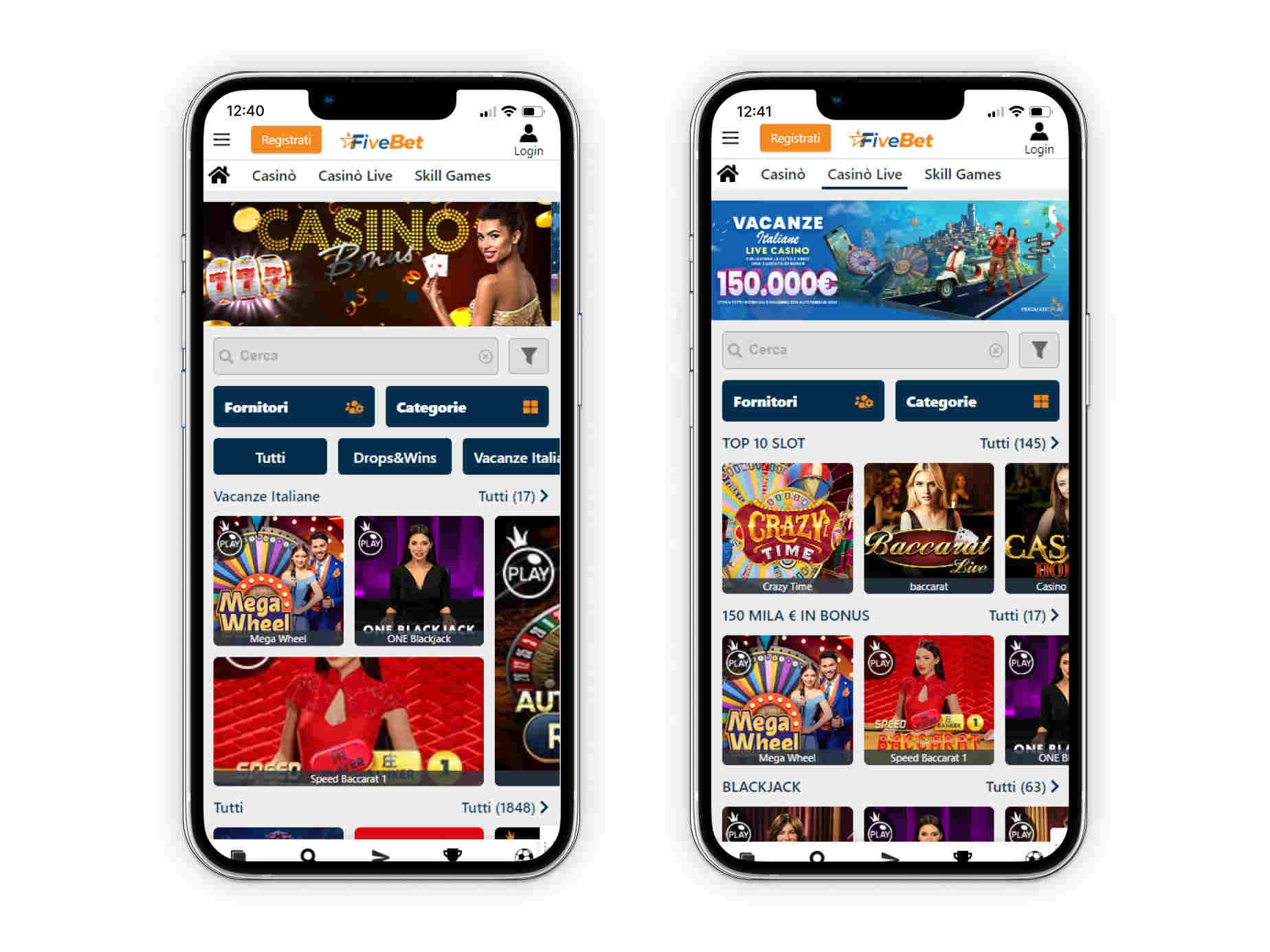 FiveBet casinò su mobile — accesso dal conto unico