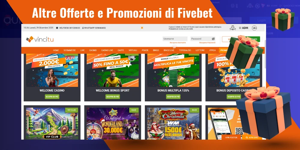 Calendario promozioni FiveBet